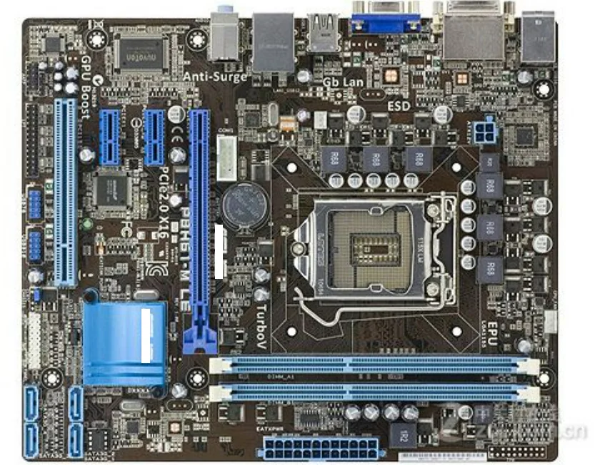 

Оригинальная материнская плата DDR3 LGA 1155 I3 I5 I7 32nm CPU 16GB USB2.0 H61 б/у материнская плата для настольного компьютера