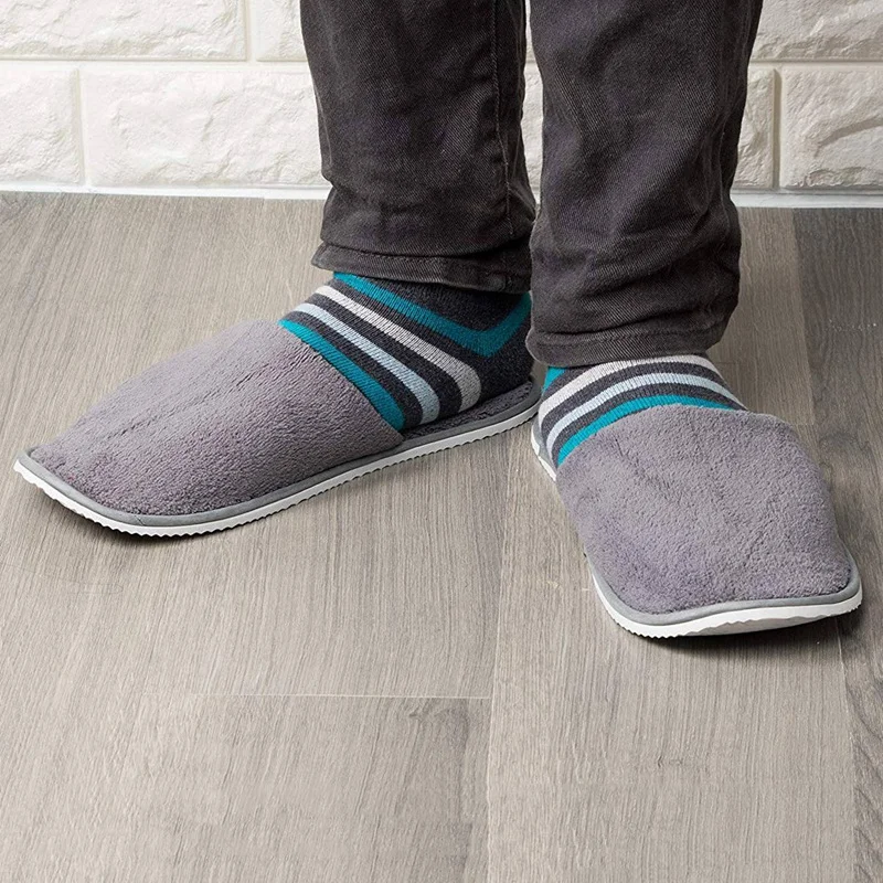 

12-Pairs Disposable Slippers, Great for Hotel, Spa, Nail Salon Use-Non-Slip-Grey-Fits Up to US Men's Size 11 and US Women's Size