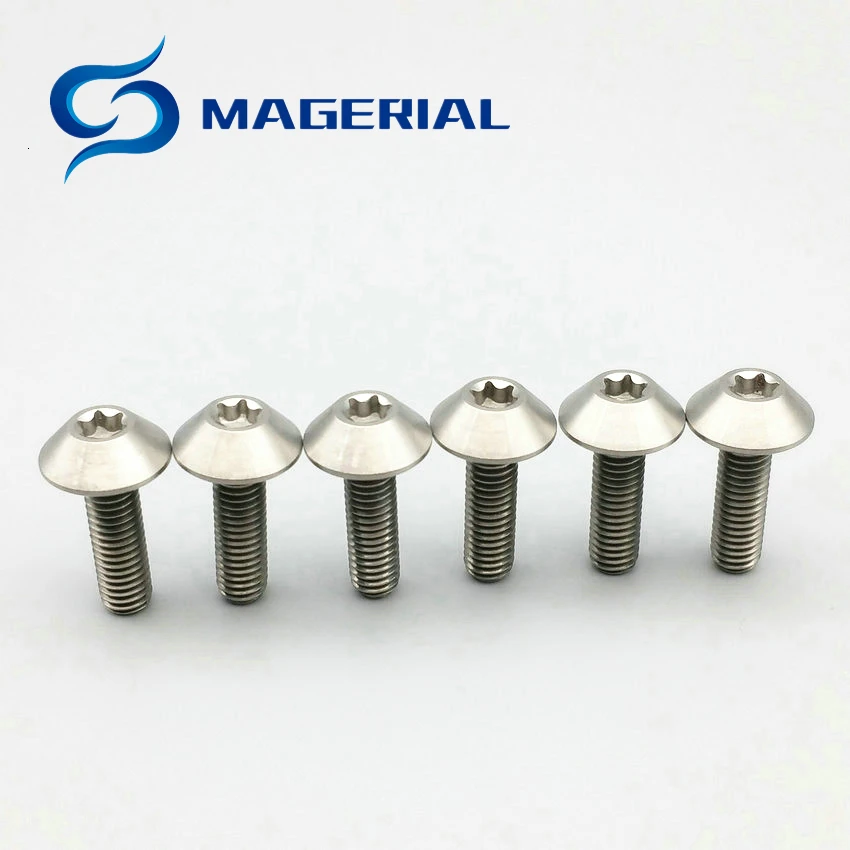 Ti Болт M6, 12 мм, 15 мм, 20 мм, титановые болты, тонкая ферма, головка Torx, для мотоцикла, DIY, оболочка, винт Ti, винты Ti, крепеж, 6 шт