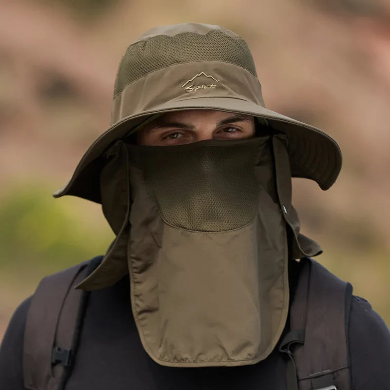 

Fisherman's Hat Male Sunshade Hat Summer Outdoor Quick Drying Sunscreen Hat Fishing Breathable Sun Hat Female Mask Hat
