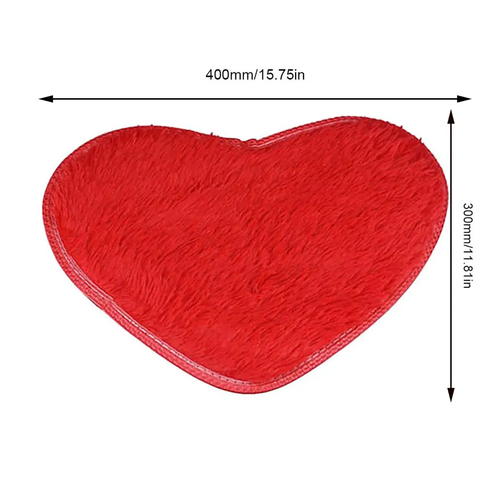 Милый ковер в форме сердца из искусственной овечьей шерсти пушистый кожи коврик