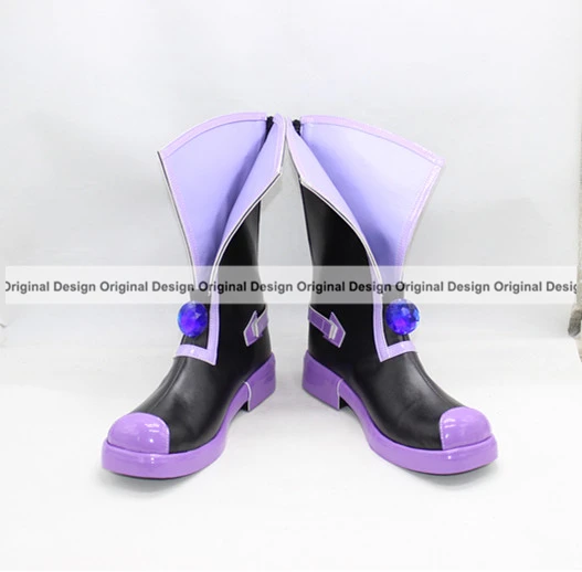 Серый Hyperdimension Neptunia IF Mk2 Nepgear Neptune Noire Uni Черный Фиолетовый Белый персонаж сердца Аниме Костюм для косплея обувь сапоги - Цвет: Серый