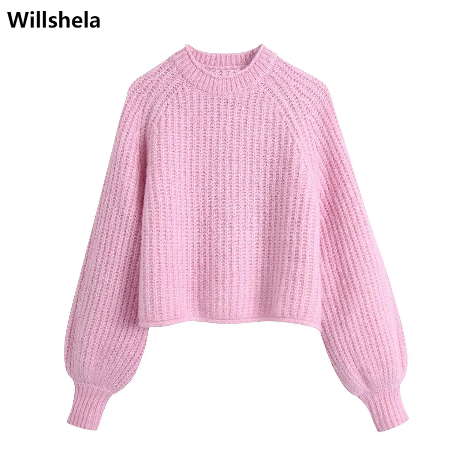 

Свитер Женский вязаный Willshela, с длинными рукавами, круглым вырезом