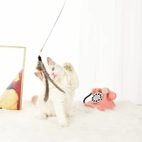 new cat teaser creative and interesting feather bell decoration cat teaser toy cat training toy pet supplies