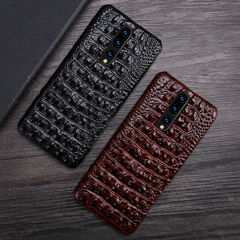 

Genuine leather Phone Case For Oneplus 8 Pro 7 7T Pro 6 6T Case For 7PRO 3 3T 5 5T Crocodile back texture Back cover