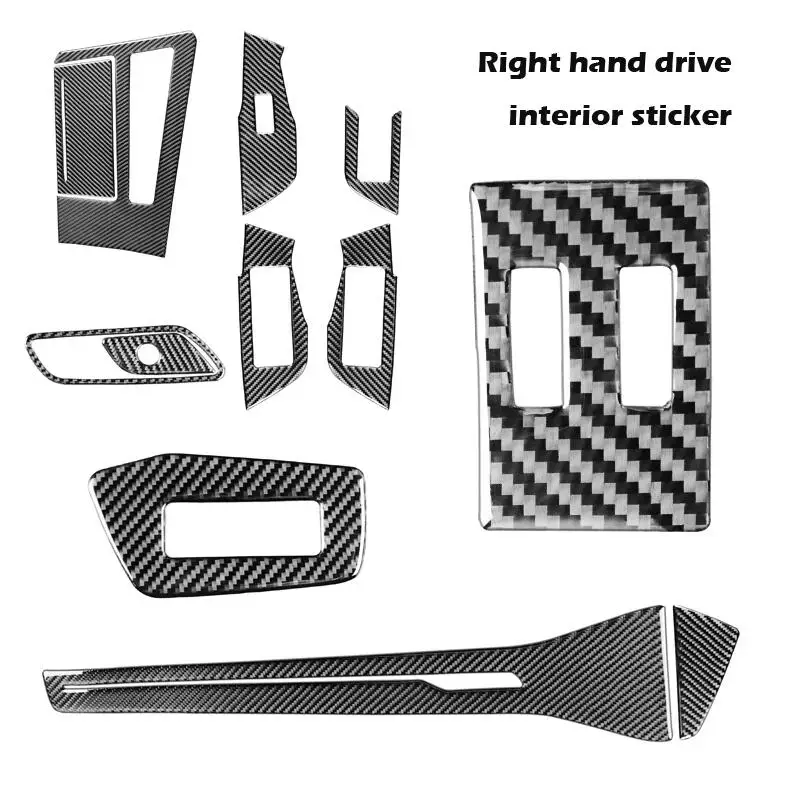 

Carbon fiber Right hand drive Car interior Decorative panel Sticker Suite Kit For Audi A6L A7 2019