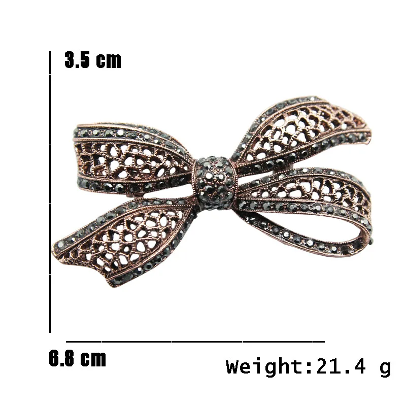 RHao винтажные большие золотые броши в форме цветка с бантом для женщин ретро-Брошь