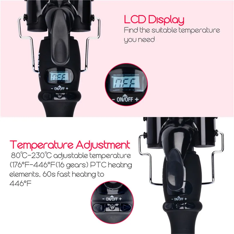 Керамические щипцы для завивки волос Автоматические 19/22/25 мм 3 Бочки с большой