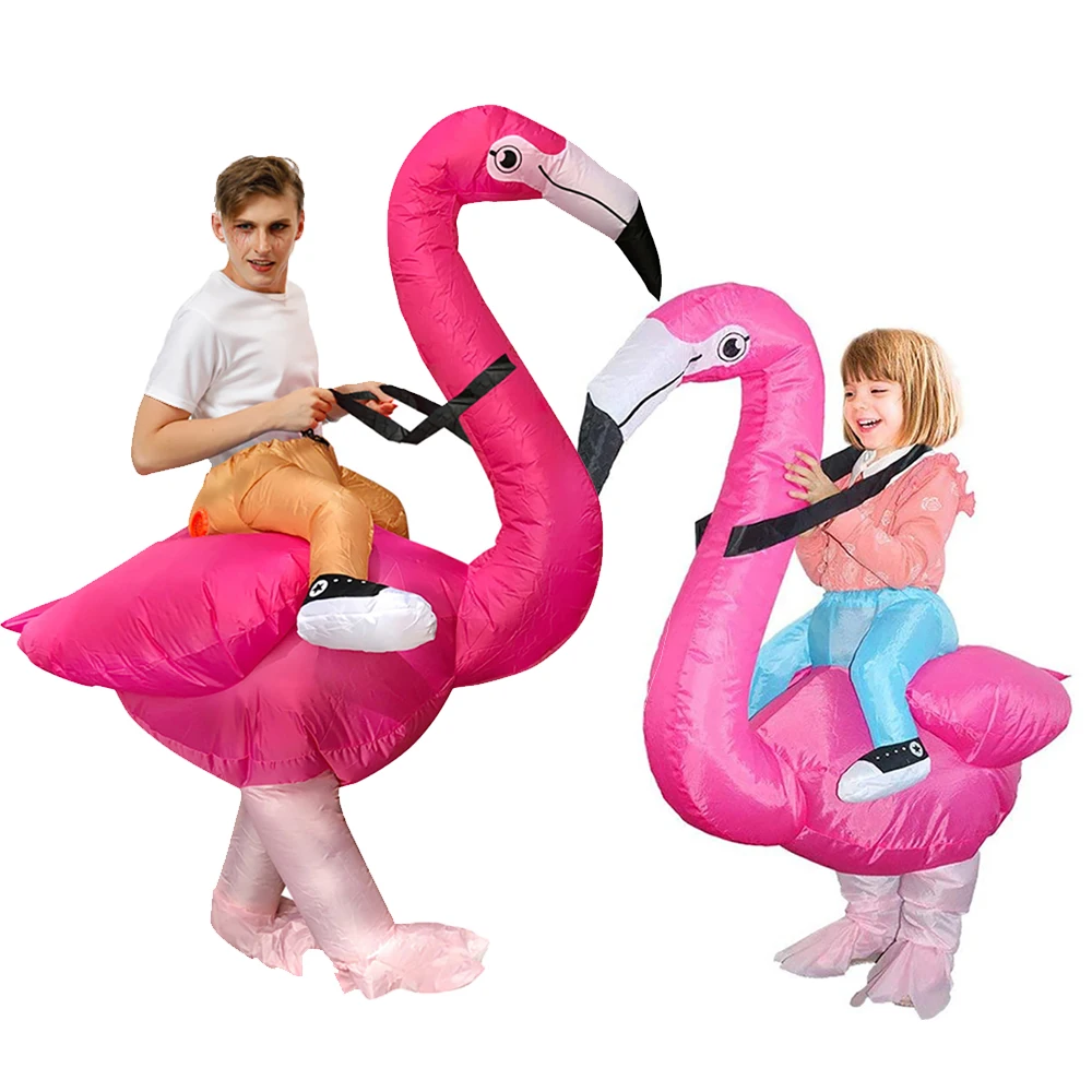 

Cute Flamingo Inflatable Costumes Funny Carnival Cosplay Halloween Costume for Adult Kids Women Unisex Dress Purim Costume Party