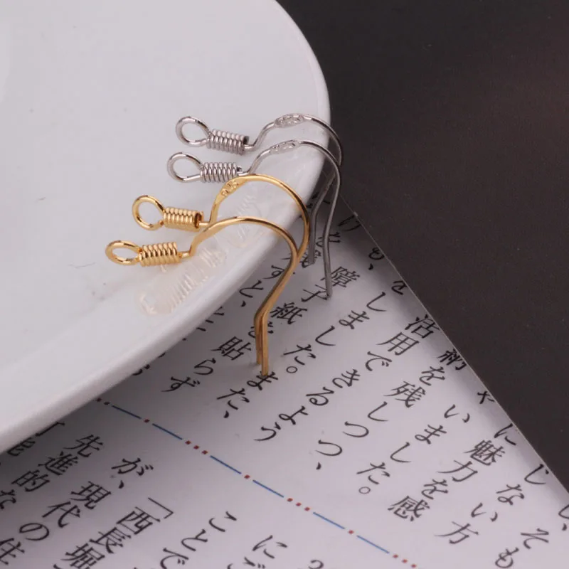 20pcs Female Simple Copper plating Thread Earrings Spring Ear Hooks for Women Earring Settings Diy Jewelry Accessories | Украшения и
