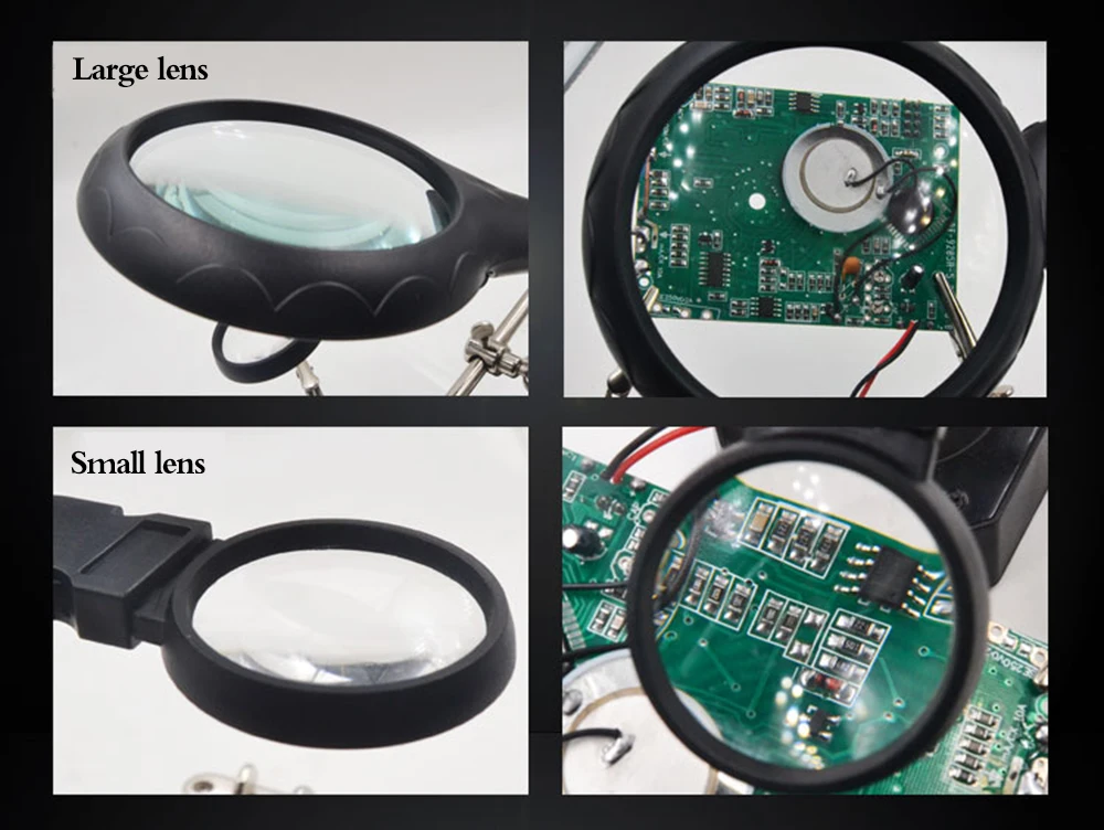 2.5X 7.5X 10X USB Вспомогательный зажим для сварки увеличительное стекло 5 светодиодный ручной паяльник подставка держатель станция Лупа