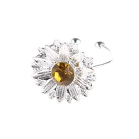 2021 wholesale cross border fashion personality temperament daisy sunflower zircon ring sweet flower open ring for women