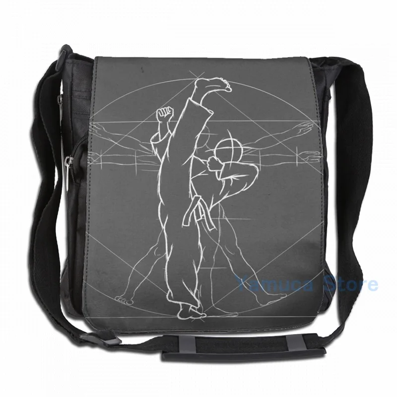 Funny Graphic print Tae Kwon Do Roundhouse Kick Vitruvian Man USB Charge Backpack men School bags Women bag Travel laptop | Багаж и сумки