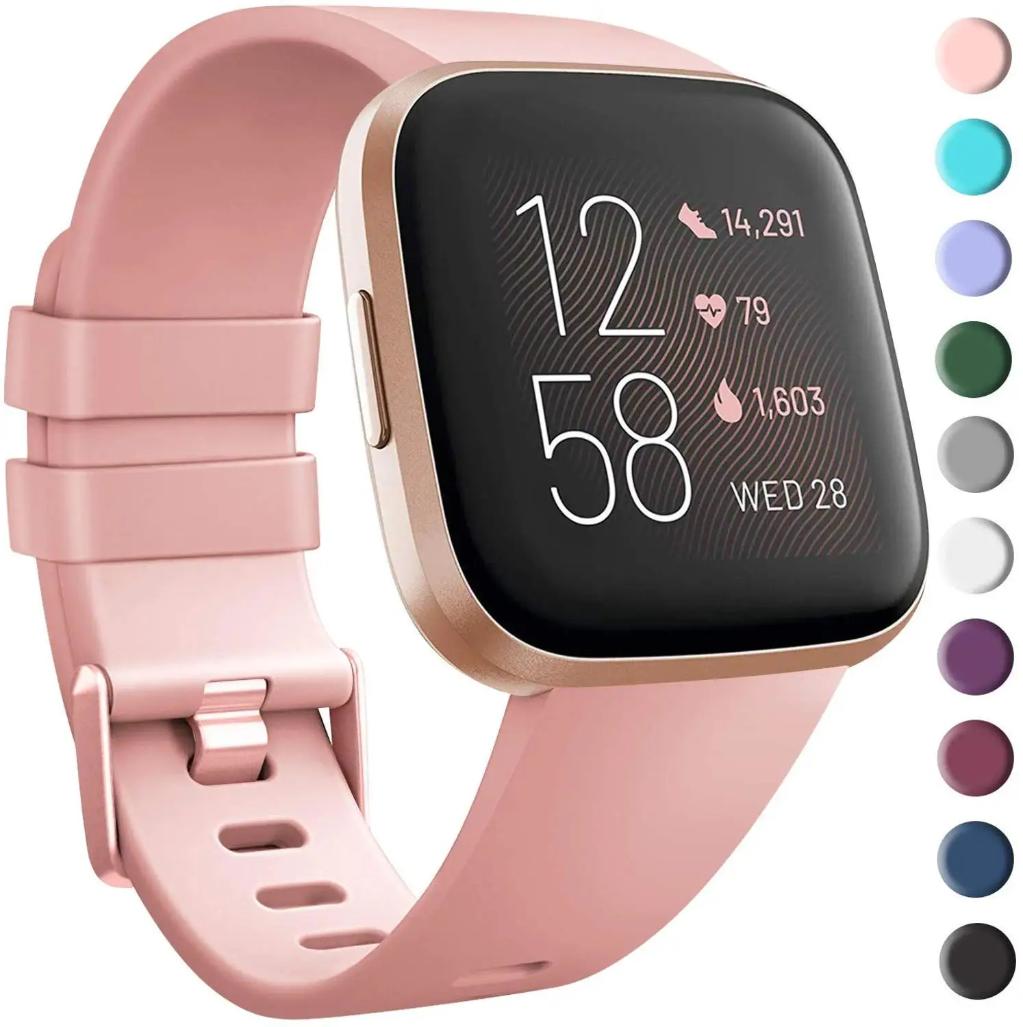 Сменный Браслет Baaletc для Fitbit Versa 1/2 полос спортивный стиль мягкий силиконовый материал для Fitbit умные часы Versa - Цвет: pink