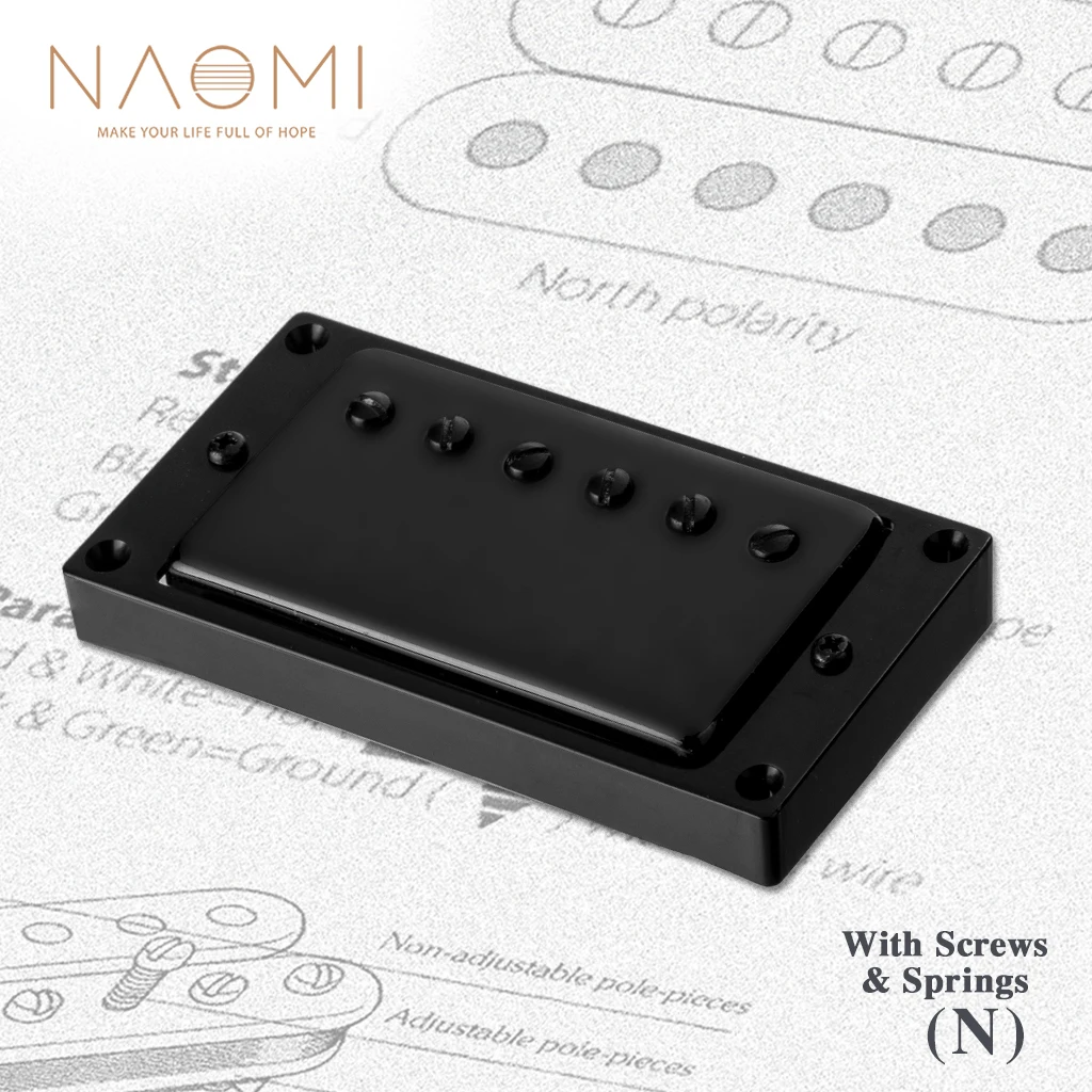 NAOMI Electric Guitar Humbucker Pickups 50mm Neck Pickup w/Black Mounting Rings Frames For LP Style Electric Guitar 2018 new electric guitar black guitar custom red edge 3 pickups black hardware custom shop free shipping