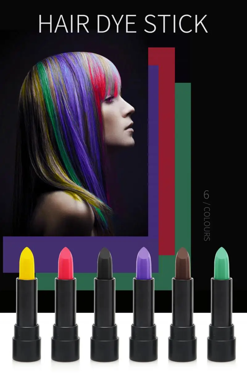 Одноразовая разноцветная ручка для краски волос стойкая без выцветания в форме