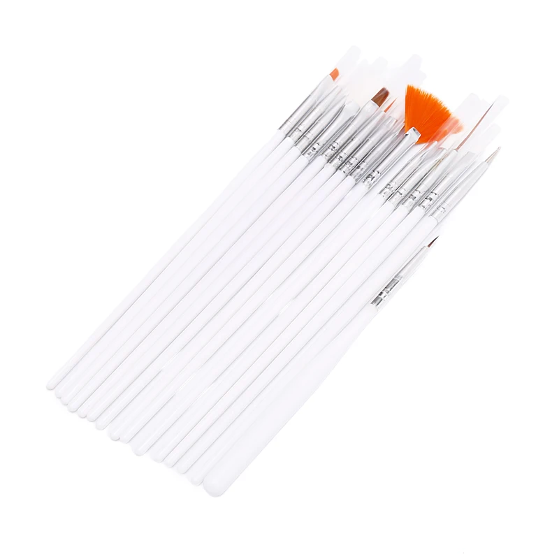 

20Pcs Nail Art Brush Tips Painting Drawing Carving Dotting Drill Pen +Pen Holder