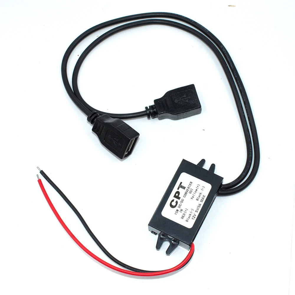 3a 12v to 5v dual usb power adapter converter cable module power connector car charger for dual usb output free global shipping