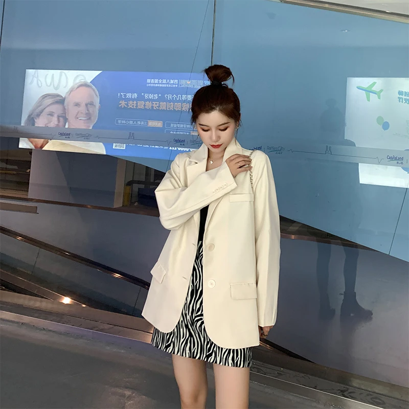 Women Solid Color Single Breasted Casual Blazers Jackets Office Lady Work Suit Coat Ladies Basic Pocket Outerwear | Женская одежда