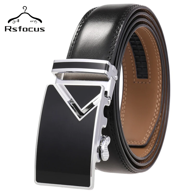 

Famous Brand Men Belt Genuine Leather Automatic Buckle Mens Belts Casual High Quality Luxury Black Dark Brown Belt Male R15