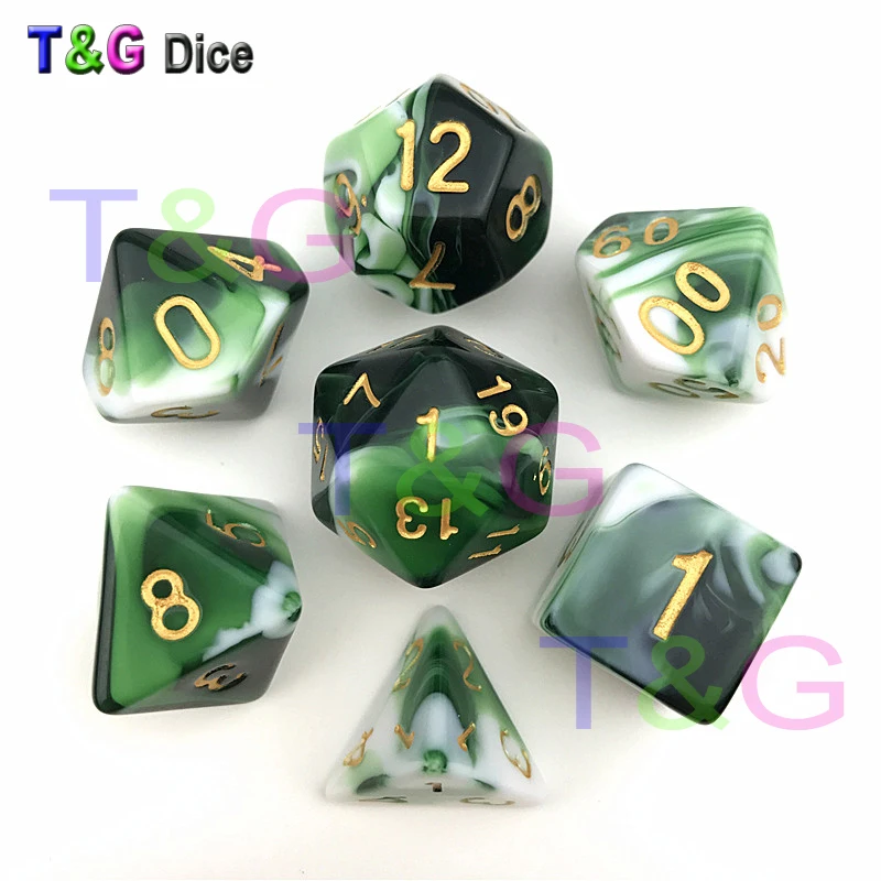 Новый прозрачный зеленый и белый цвет игральные кости D4 D20 игра DND|colored dice|dice colorwhite