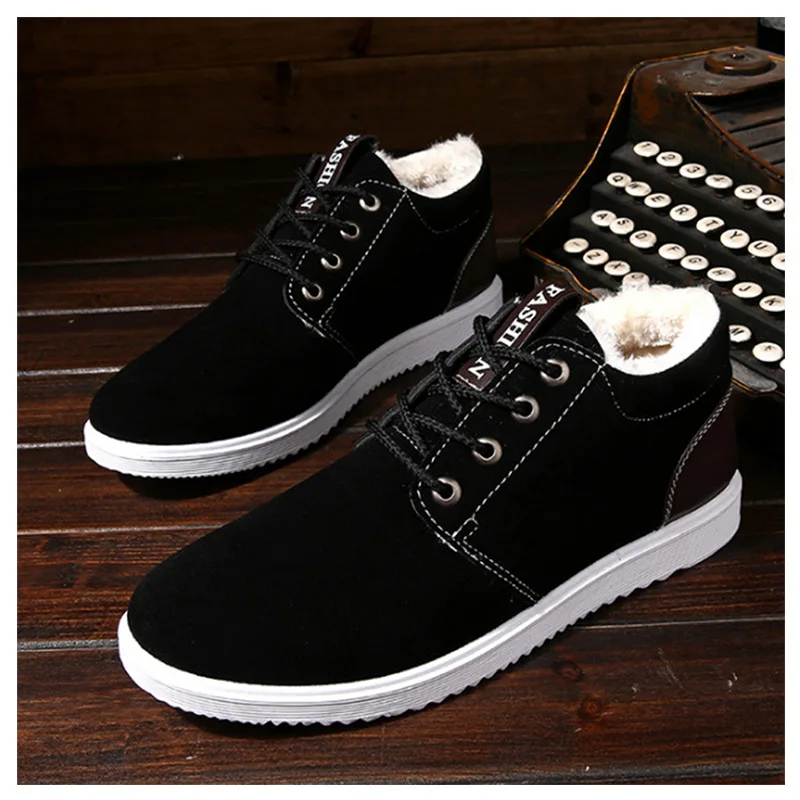 

Winter Outdoor Sports Shoes Tooling Single Shoes British Casual Men's Snow Boots Plus Velvet Cotton Shoes Men Boots Fashion