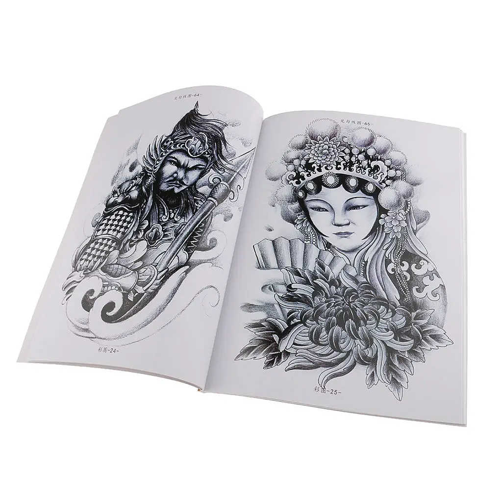 

Флэш-татуировка для справочных пособий, книга китайского Будды, черепа, Льва, Феникс, рыбы, пражна, цветок