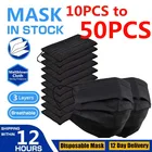 Одноразовая трехслойная маска Nonwove с фильтром, маска для лица, черная маска, маски, необычные, однослойные, черные маски