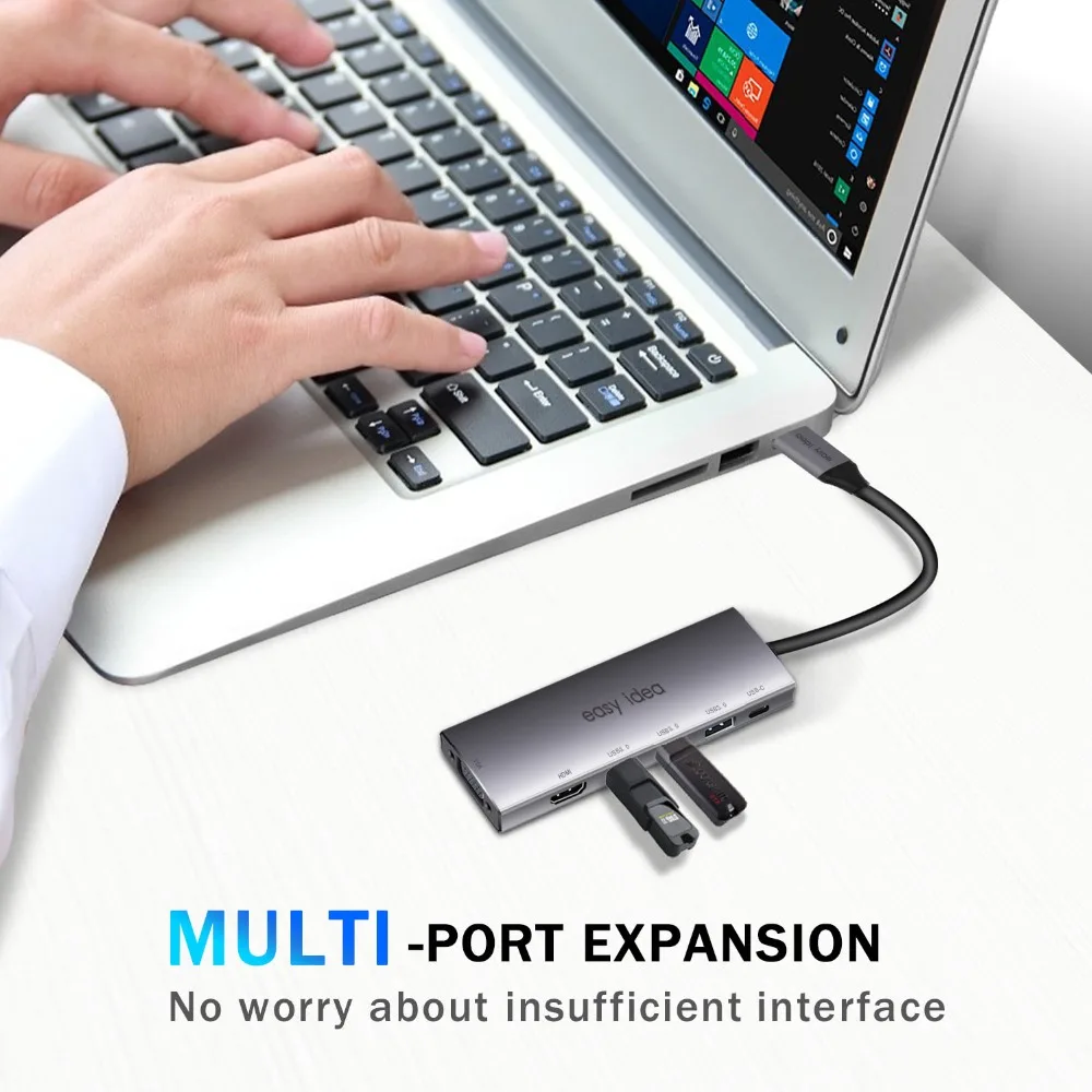 OTG usb-хаб 3,0 USB C концентратор HDMI 3 порта разветвитель Мульти USB 3,0 type C концентратор USB-C Hab VGA Адаптер C док-станция для MacBook Pro Аксессуары