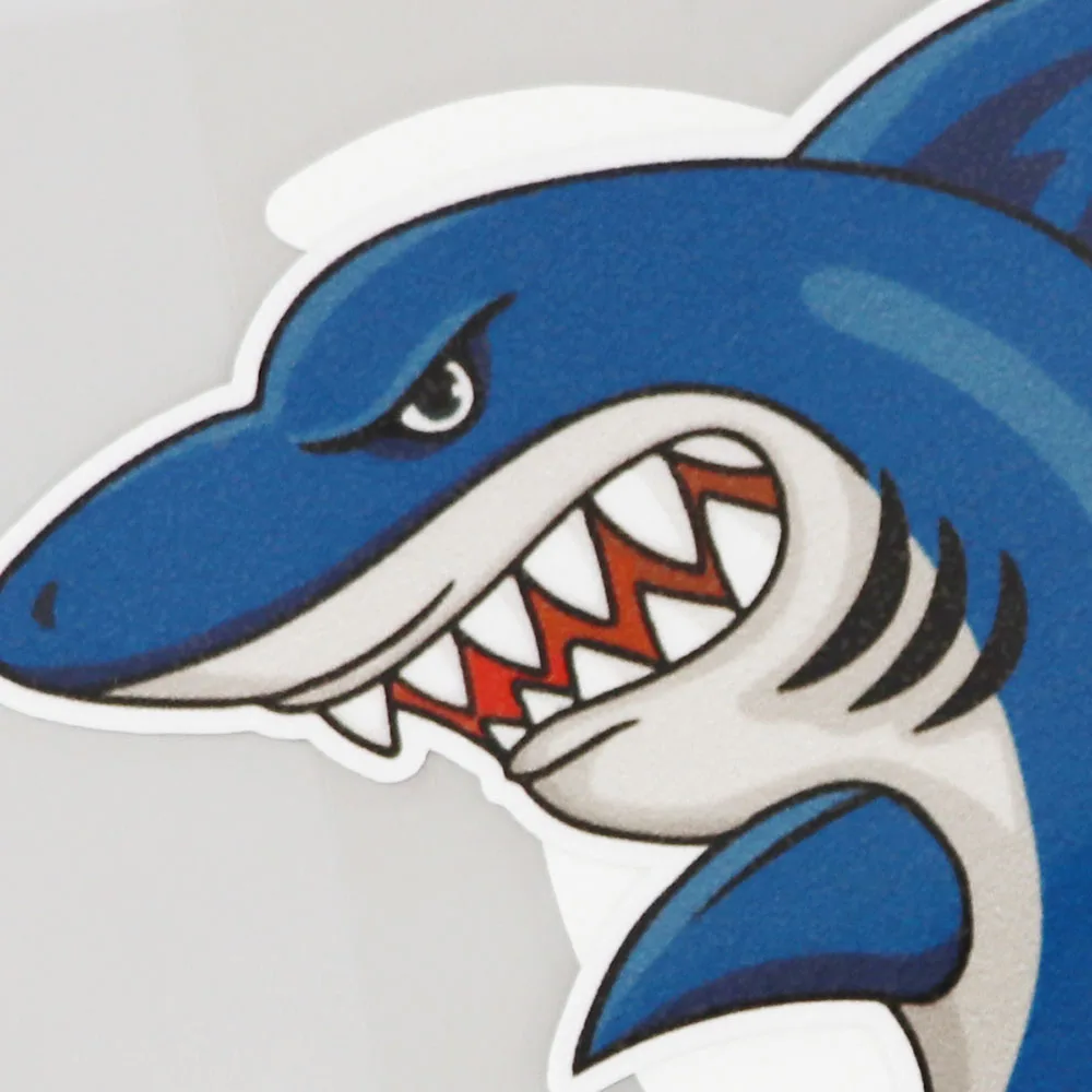 

YJZT 11.4CM13.8CM Funny Angry Shark Decal Car Sticker PVC 11C-0034