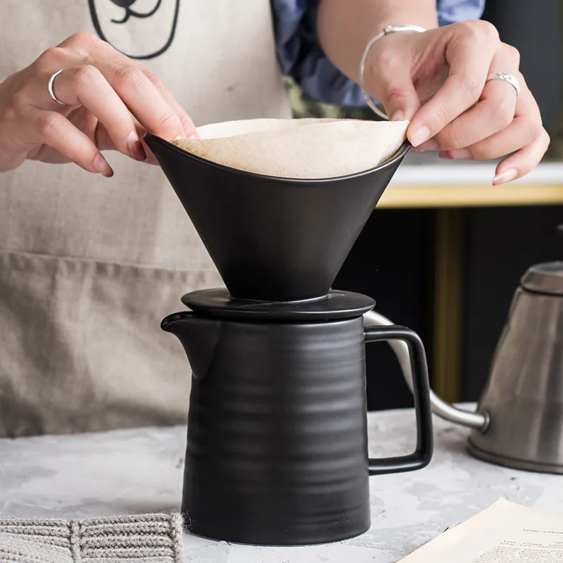 Керамический кофейник Meguro V60 термостойкий ручной работы с фильтром набор посуды