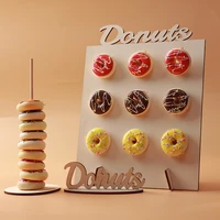 1pcs wedding birthday party decor donuts wall stand wooden dessert cake display rack christmas party supplies dropshipping