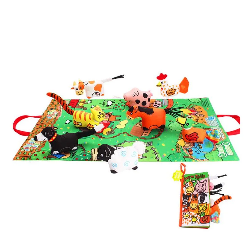 Детская книга Jollybaby детская из искусственной ткани 3D с животными и хвостами