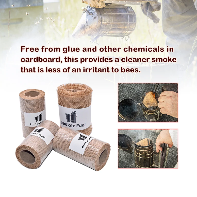 300 см/ролик Hessian Bee Smoker топливная Мешковина коптильное средство для пчеловодства
