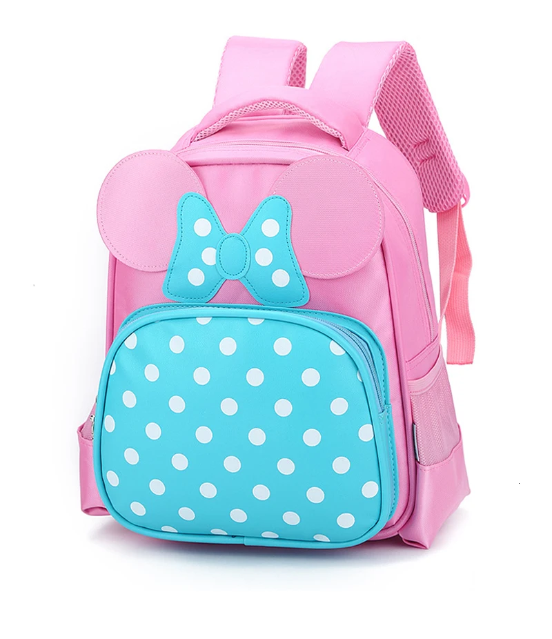 2023 Children Backpack For Girls kindergarten Cartoon dot bows Backpacks Student School Bags Princess backpack Mochila Infantil
