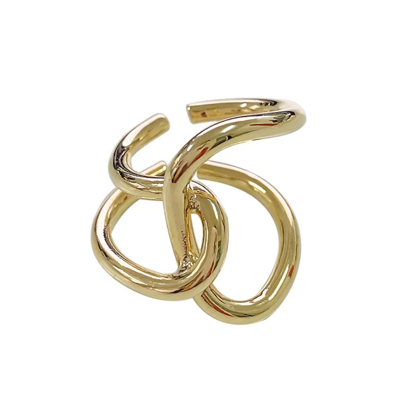 Панк стиль геометрические серебряные/Золотой неровный крест твист кольца