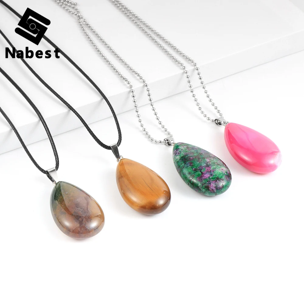 Женское и мужское ожерелье с подвеской из натурального камня оникс кварцевым