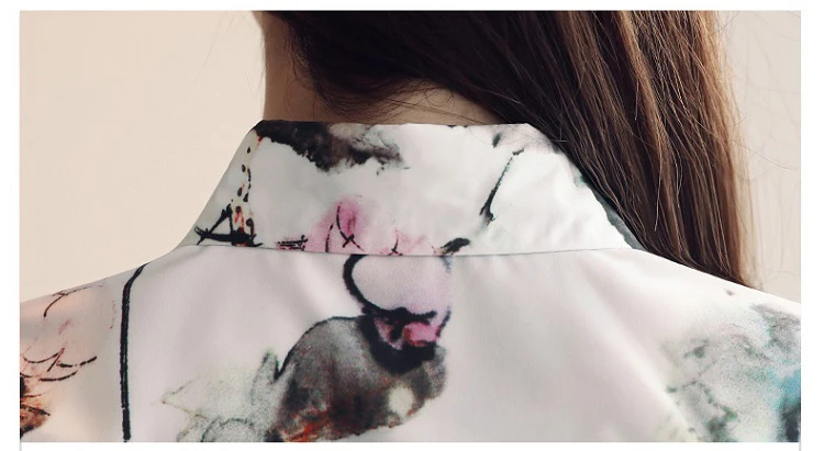 Женская шифоновая блузка, рубашка,, женская одежда, длинный рукав, Blusas, шифон, женские офисные блузки, с принтом, в полоску, в горошек, для девушек, OL, Топ