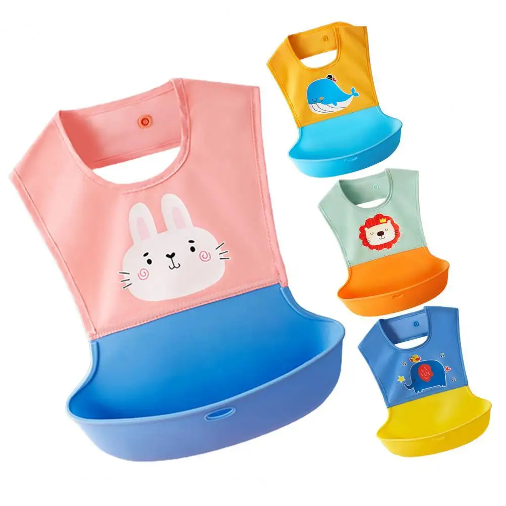 

1 Set Infant Lunch Feeding Bib Cute Cartoon Waterproof Soft Material Boys Girls Boy Adjustable Bibs Burp Cloths With Storage Box