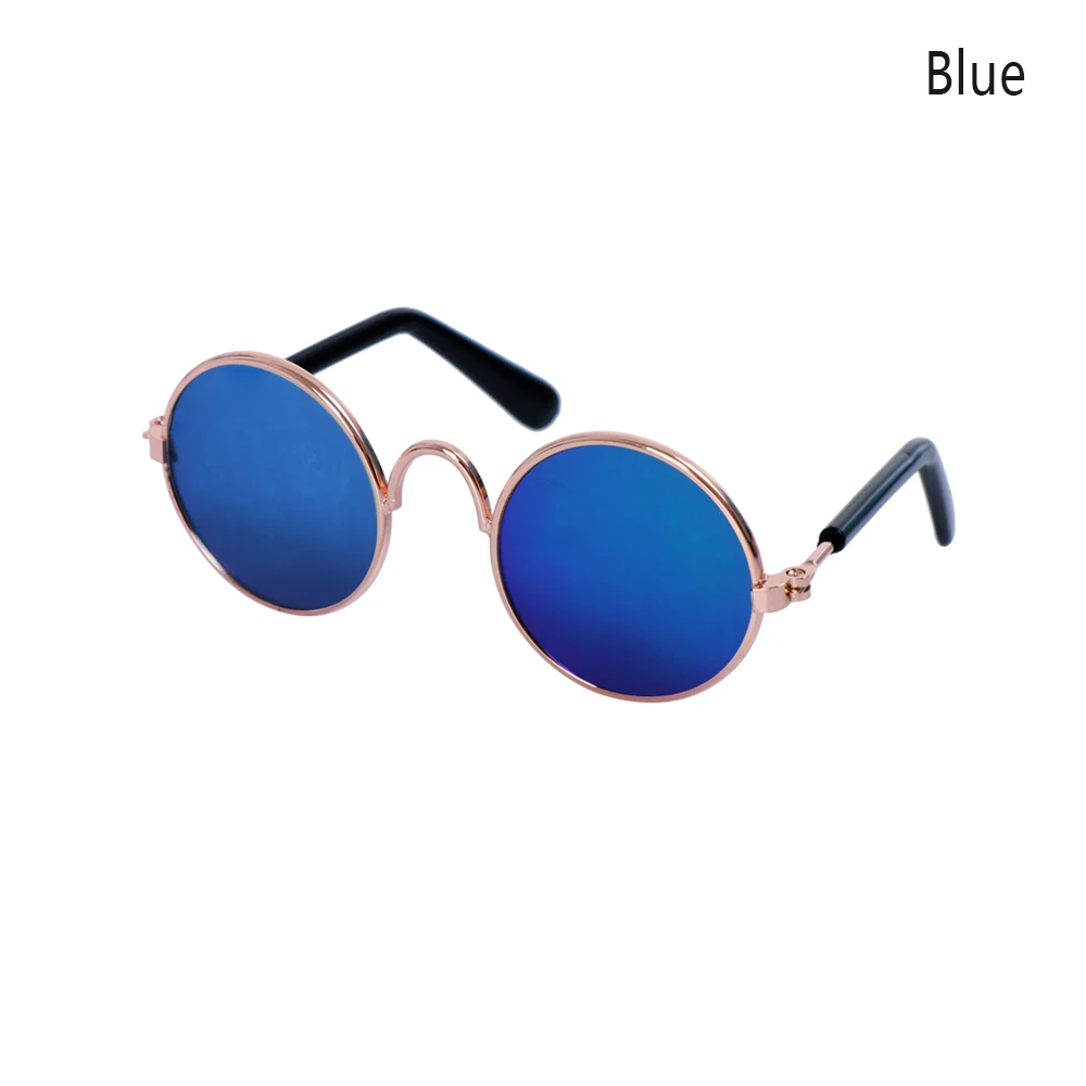 blue 1 шт. модные милые собака и кошка очки солнцезащитные очки ПЭТ защита глаз одеваются котенок уход фотографии реквизит аксессуары для домашних животных - Цвет: blue