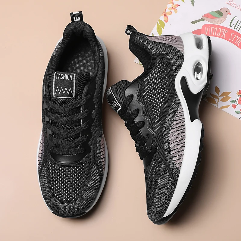 

Cushion Running Shoes Lightweight Comfortable Breathable Knit Sneakers Non-slip Wear-resistant Tennis shoes