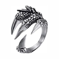 retro punk dragon claw rings opening resizable rings steampunk hip hop personality finger rings cool mens jewelry party gift