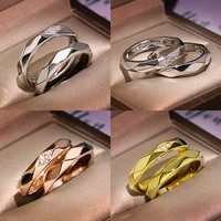 fashionable couple creative ring wedding bride and groom ring simple golden silver rose gold couple ring couple wedding rings