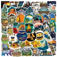 103050pcs cartoon outdoor camping landscape decal sticker laptop mobile phone gift stationery box sticker wholesale