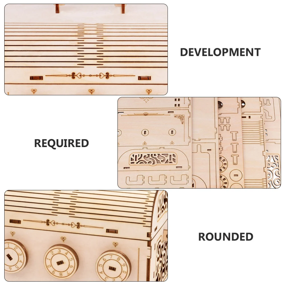 

1pc Kids Puzzle Wooden Password Box Wooden Code Case Puzzle Game