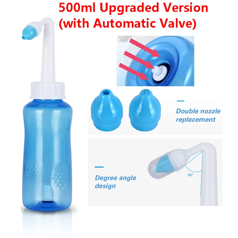 500ml upgrade 20 мешков 2,7 г Чистка носа соль взрослые дети нети горшок соль для неаллергенный промыть ирригатор нос очиститель 300 мл дропшиппинг - Цвет: 500ml upgrade