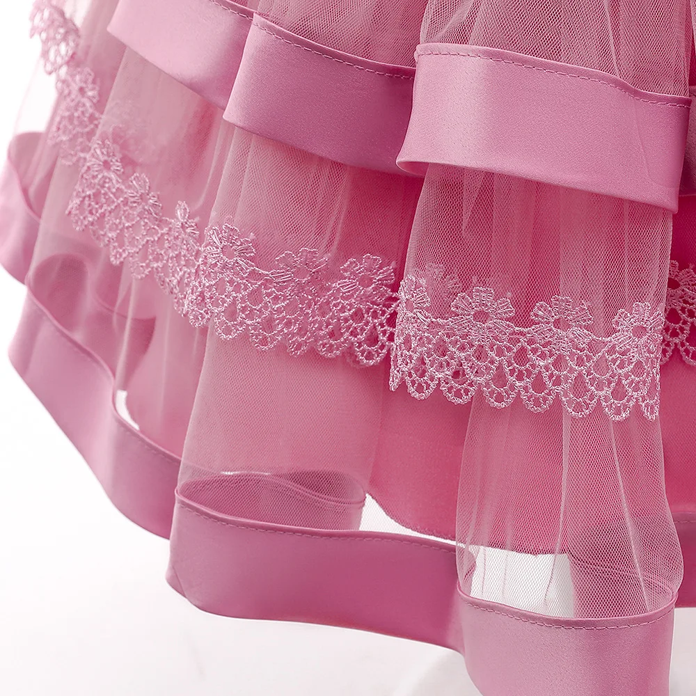 Детское платье без рукавов Ретро стиль с вышивкой многослойной юбкой для девочек