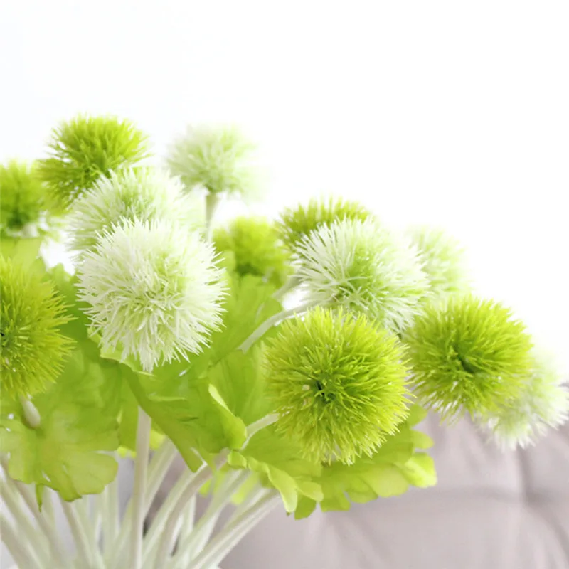 

Fresh Single Branch Grass Ball Hydrangea Dandelion Simulation Green Plant Artificial Flower Decorative Flower