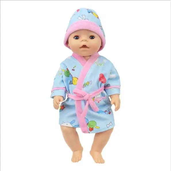 Born Baby Fit 18 дюймов 40-43 см кукольная одежда синяя красная пижама кукла одеяло банный халат аксессуары Костюм для детского праздника подарок на день рождения - Цвет: Q-107