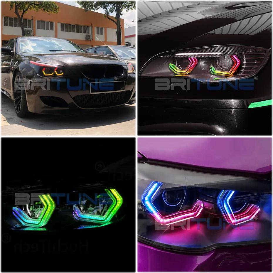 RGB ангельские глазки светодиодный огни для BMW E90 E91 E60 M4 E61 F34 F32 F10 F30 F31